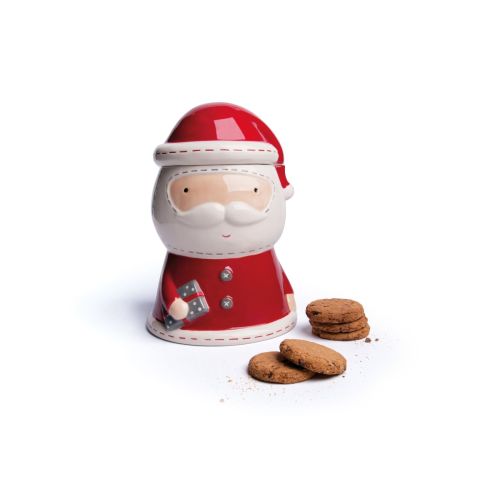 Biscottiera, babbo natale, ceramica