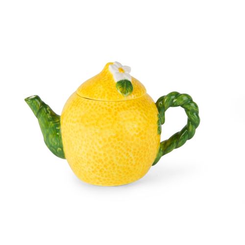 Teiera, forma di limone, giallo, ceramica
