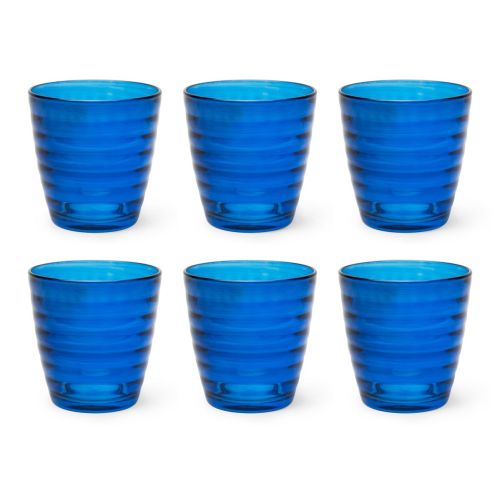 Bicchieri acqua, 6 pezzi, blu, forma conica