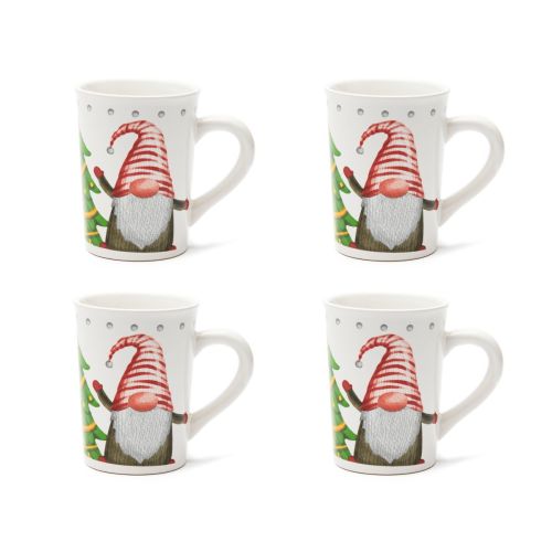 Tazze tipo mug, 4 pezzi, gnomo, natalizie